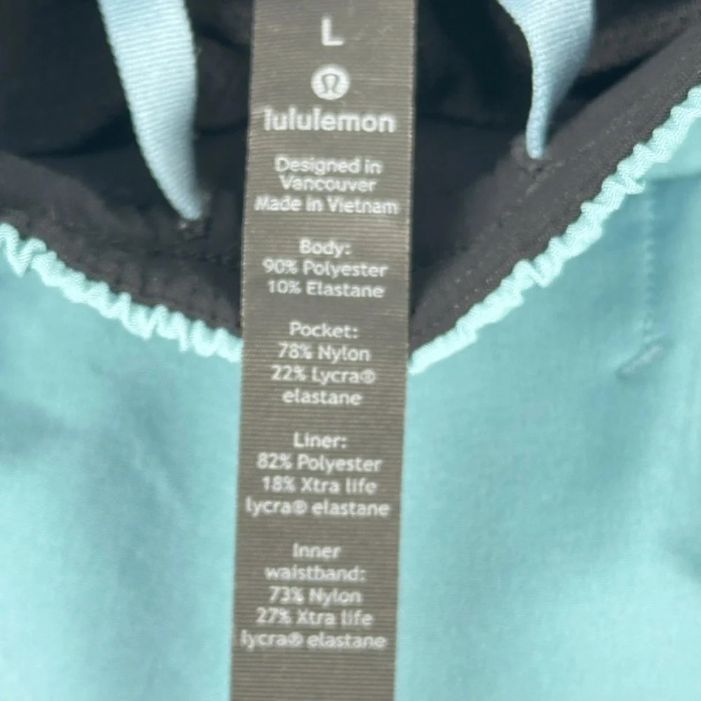 Lululemon Channel Cross Short 5" Swim Trunks Men’s Sz L Drawstring Sky Blue - Picture 4 of 10
